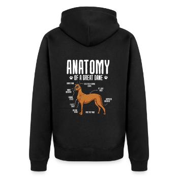 Dogue allemand - Veste à capuche bio Premium Unisexe - noir - Dos - Nico (187cm)