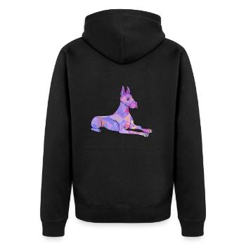 Dogue allemand - Veste à capuche bio Premium Unisexe - noir - Dos - Nico (187cm)