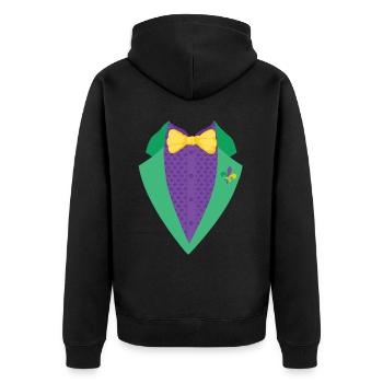 Karneval Fasnet Fasching Kostüm Ideen - Unisex Premium Bio Zip Hoodie - Schwarz - Hinten - Nico (187cm)