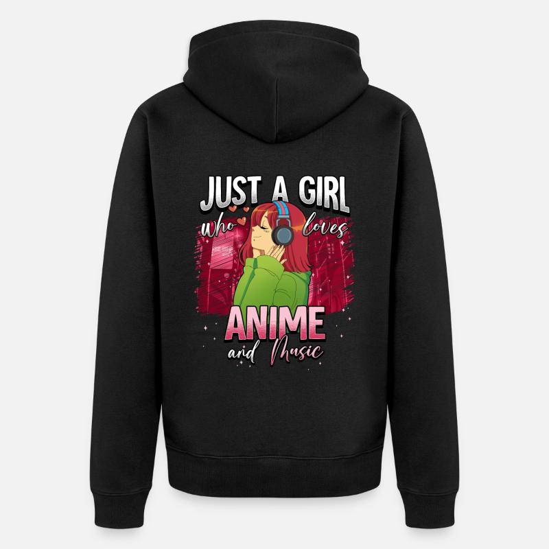 Anime Otaku Weeb - Veste à capuche bio Premium Unisexe - noir