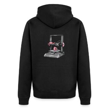 3D Printing Printing CAD PLA Filament 3D Printing - Unisex Premium Organic Zip Hoodie - black - Back - Nico (187cm)