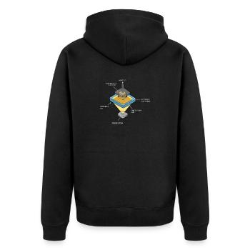 3D Druck Printing CAD PLA Filament 3d drucken - Unisex Premium Bio Zip Hoodie - Schwarz - Hinten - Nico (187cm)