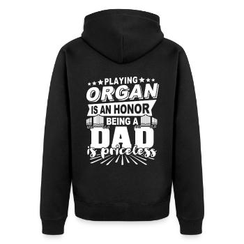 Orgelspieler Papa Organist - Unisex Premium Bio Zip Hoodie - Schwarz - Hinten - Nico (187cm)