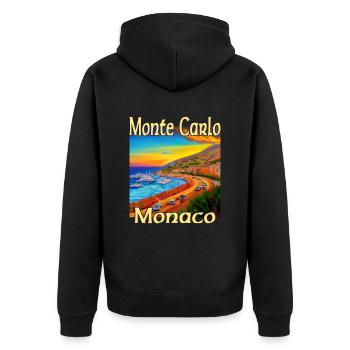 Monte Carlo Sunset à Monaco - Veste à capuche bio Premium Unisexe - noir - Dos - Nico (187cm)
