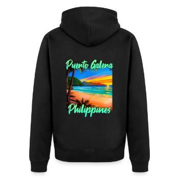 Coucher de soleil à Puerto Galera - Veste à capuche bio Premium Unisexe - noir - Dos - Nico (187cm)