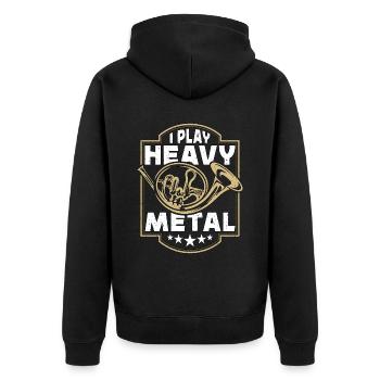 Français Horn I Play Heavy Metal Horniste Joueur de cor - Veste à capuche bio Premium Unisexe - noir - Dos - Nico (187cm)