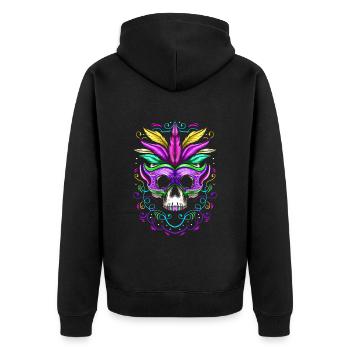 Rocking Skull Death Mask With Ornaments For Mardi - Unisex Premium Organic Zip Hoodie - black - Back - Nico (187cm)