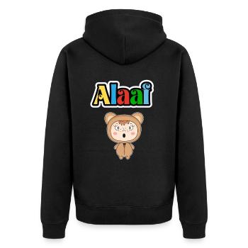 Mignon animal de carnaval, Kölle Alaaf, ours de fête - Veste à capuche bio Premium Unisexe - noir - Dos - Nico (187cm)