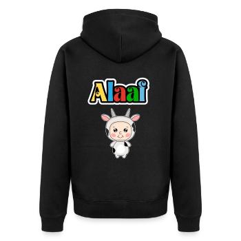 Cute carnival animal, Kölle Alaaf, party cow - Unisex Premium Organic Zip Hoodie - black - Back - Nico (187cm)