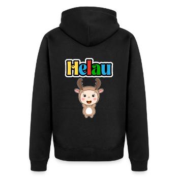 Süßes Karneval Tier, Meenz Helau, party - Unisex Premium Bio Zip Hoodie - Schwarz - Hinten - Nico (187cm)