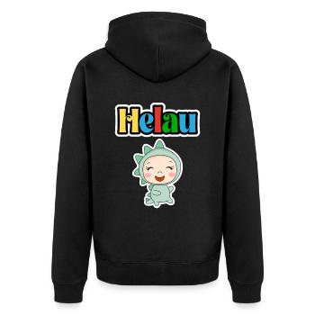 Doux animal de carnaval, Meenz Helau, fête - Veste à capuche bio Premium Unisexe - noir - Dos - Nico (187cm)