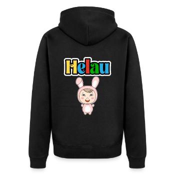 Süßes Karneval Tier, Meenz Helau, party - Unisex Premium Bio Zip Hoodie - Schwarz - Hinten - Nico (187cm)