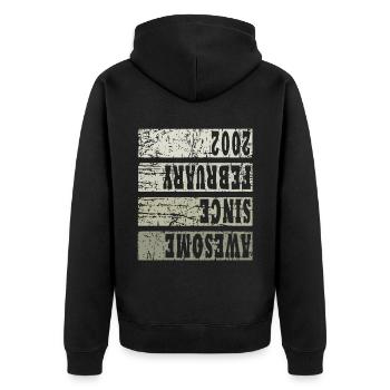 2002 In February Vintage - Unisex Premium Organic Zip Hoodie - black - Back - Nico (187cm)