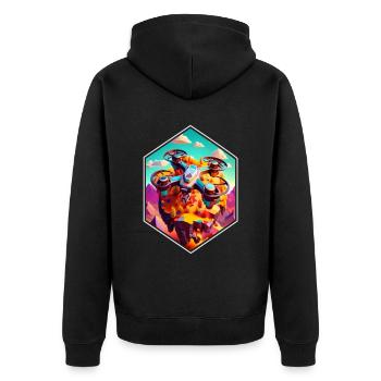 Drone Dronenpilot Quadrocopter fliegen - Unisex Premium Bio Zip Hoodie - Schwarz - Hinten - Nico (187cm)