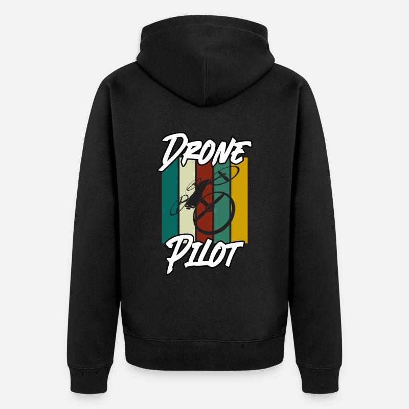 Drone Flying Quadcopter - Veste à capuche bio Premium Unisexe - noir