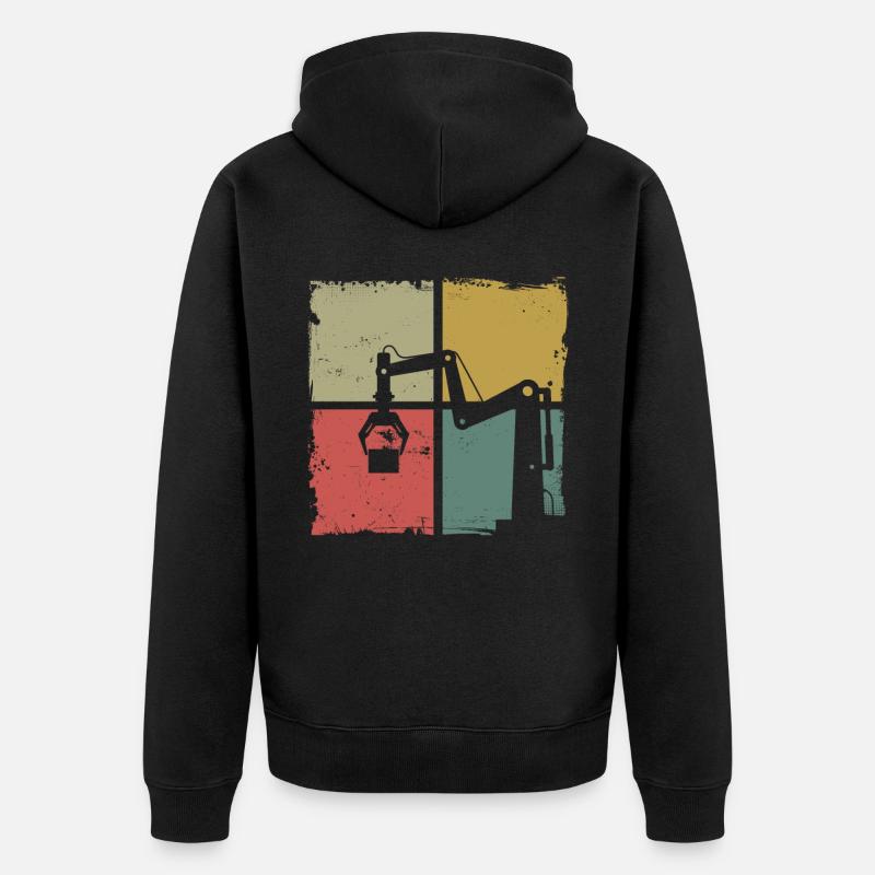 Robot Robotics Engineer Retro - Unisex Premium Bio Zip Hoodie - Schwarz