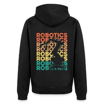 Robot Robotique Ingénieur Rétro - Veste à capuche bio Premium Unisexe - noir - Dos - Nico (187cm)