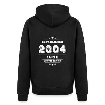 Anniversaire en Juin 2004 - Juin - Veste à capuche bio Premium Unisexe - noir - Dos - Nico (187cm)