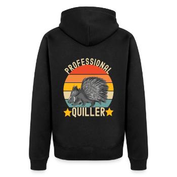 Porc-épic mignon - Veste à capuche bio Premium Unisexe - noir - Dos - Nico (187cm)