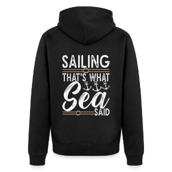 Sailing Sailboat Sailors - Unisex Premium Organic Zip Hoodie - black - Back - Nico (187cm)