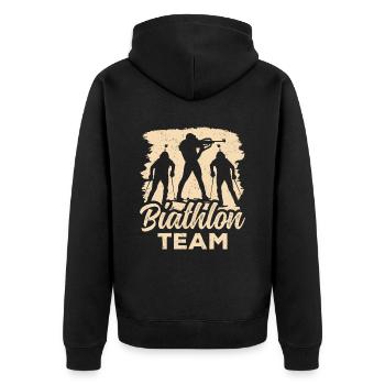 Biathlon Équipe Biathlète Biathlons Sport Biathlète - Veste à capuche bio Premium Unisexe - noir - Dos - Nico (187cm)