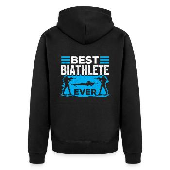 Meilleur biathlète de tous les temps Biathlon Biathlète - Veste à capuche bio Premium Unisexe - noir - Dos - Nico (187cm)