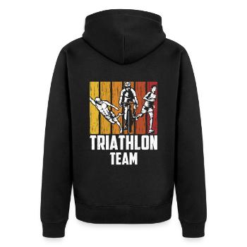 Triathlon Team Triathlete Triathlons Triathlete - Unisex Premium Organic Zip Hoodie - black - Back - Nico (187cm)