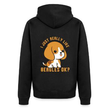 J’aime juste les beagles très ok chiot chien beagle - Veste à capuche bio Premium Unisexe - noir - Dos - Nico (187cm)