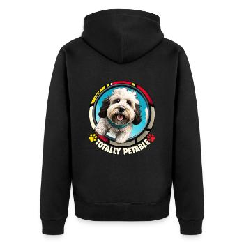 Hunde Spruch Havaneser Design für Hundeliebhaber - Unisex Premium Bio Zip Hoodie - Schwarz - Hinten - Nico (187cm)