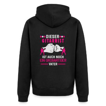 Gitarrist Vatertag Gitarrenspieler Musiker - Unisex Premium Bio Zip Hoodie - Schwarz - Hinten - Nico (187cm)