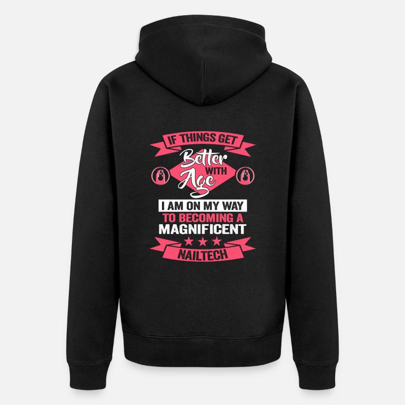 Je suis la créatrice d’ongles folle - Veste à capuche bio Premium Unisexe - noir