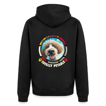 Dog Cartoon Poodle Design pour les amoureux des chiens - Veste à capuche bio Premium Unisexe - noir - Dos - Nico (187cm)