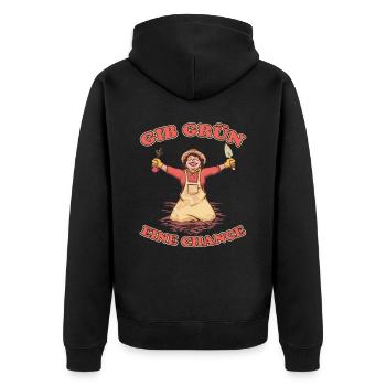 Hobbygärtner Garten Lustig - Unisex Premium Bio Zip Hoodie - Schwarz - Hinten - Nico (187cm)