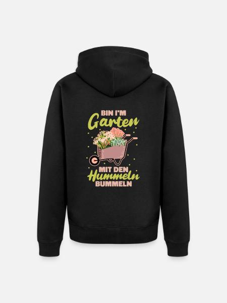 Hobbygärtner Garten Hummel - Unisex Premium Bio Zip Hoodie - Schwarz