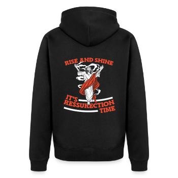 Christ Christianity Resurrection - Unisex Premium Organic Zip Hoodie - black - Back - Nico (187cm)