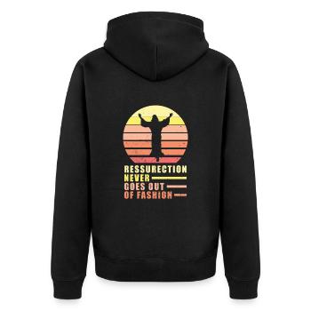 Christ Christentum - Unisex Premium Bio Zip Hoodie - Schwarz - Hinten - Nico (187cm)
