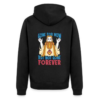 Christ Christianity Funny - Unisex Premium Organic Zip Hoodie - black - Back - Nico (187cm)
