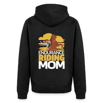 Horse Equestrian Mama Endurance Riding - Unisex Premium Organic Zip Hoodie - black - Back - Nico (187cm)