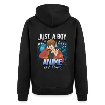 Anime Otaku Weeb - Veste à capuche bio Premium Unisexe - noir - Dos - Nico (187cm)