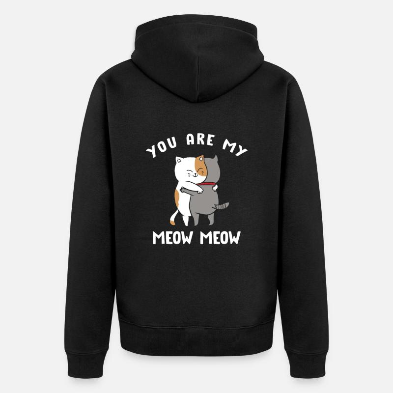 Tu es mon chat miaou miaou - Veste à capuche bio Premium Unisexe - noir
