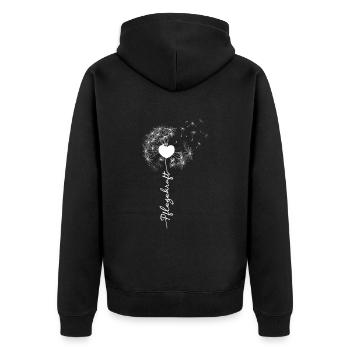 Pflegekraft Pusteblume Altenpflege - Unisex Premium Bio Zip Hoodie - Schwarz - Hinten - Nico (187cm)