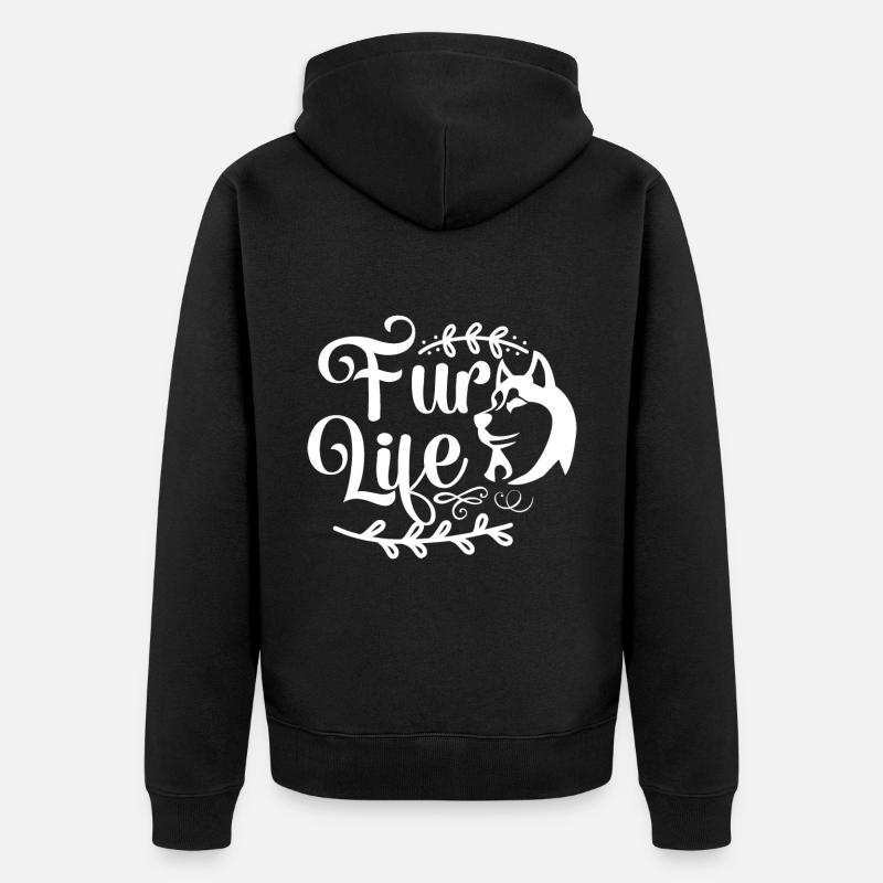 Vivre avec de la fourrure - Veste à capuche bio Premium Unisexe - noir