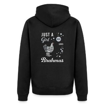 Brahma Chicken I Chicken Poultry Motif pour - Veste à capuche bio Premium Unisexe - noir - Dos - Nico (187cm)
