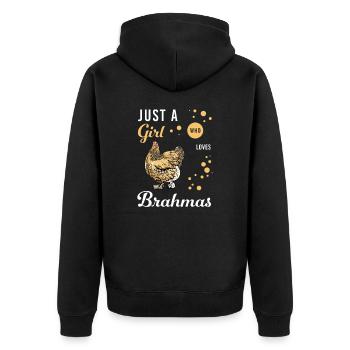 Brahma Chicken I Chicken Poultry Motif pour - Veste à capuche bio Premium Unisexe - noir - Dos - Nico (187cm)