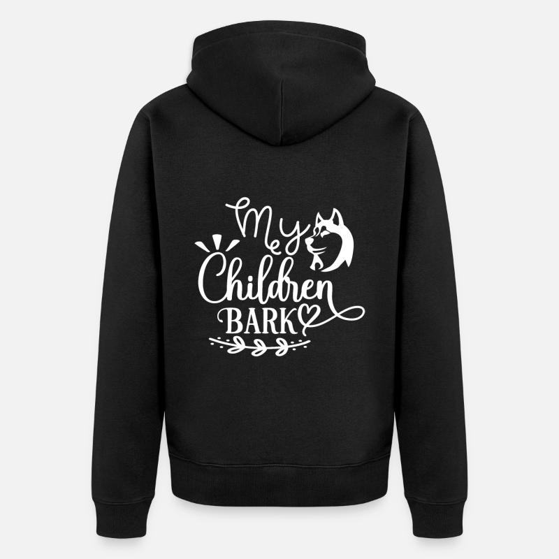 Mes enfants aboient - Husky - Veste à capuche bio Premium Unisexe - noir