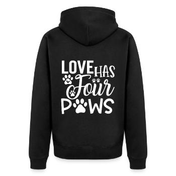 L’amour a quatre pattes - Veste à capuche bio Premium Unisexe - noir - Dos - Nico (187cm)