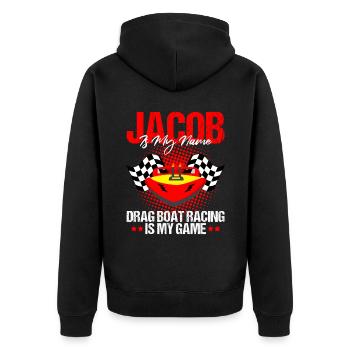 Conception de bateaux de course pour les courses de dragsters - Veste à capuche bio Premium Unisexe - noir - Dos - Nico (187cm)