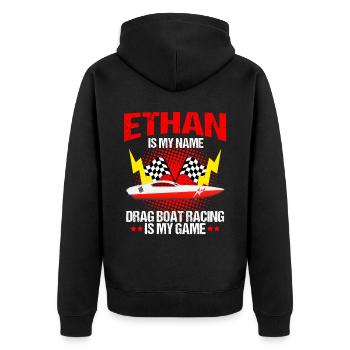 Speedboat Racing Design for Racing Boaters - Unisex Premium Organic Zip Hoodie - black - Back - Nico (187cm)