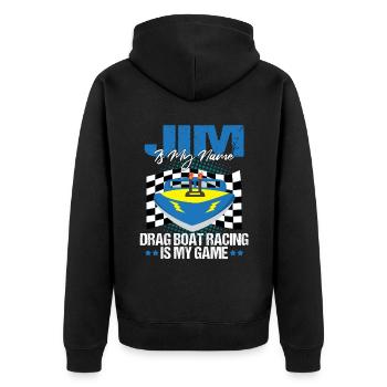 Conception de bateaux de course pour les courses de dragsters - Veste à capuche bio Premium Unisexe - noir - Dos - Nico (187cm)