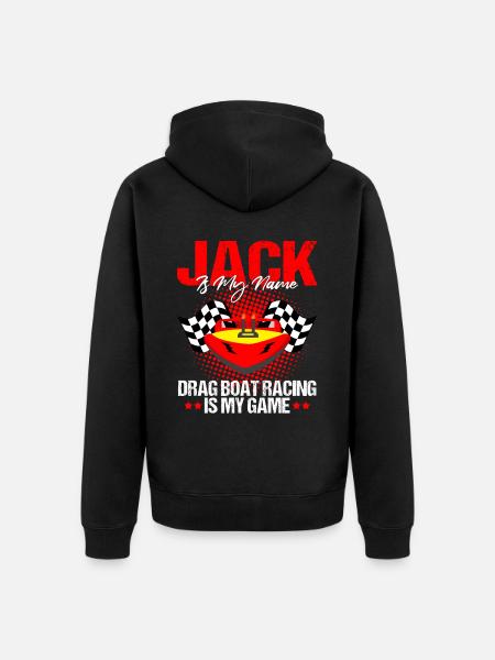 Drag Boot Design für Rennbootfahrer - Unisex Premium Bio Zip Hoodie - Schwarz